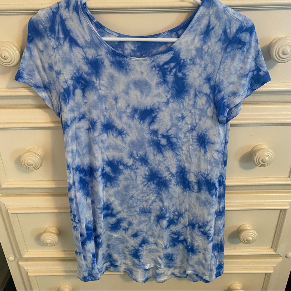 Blue and White Tie Dye Shirt